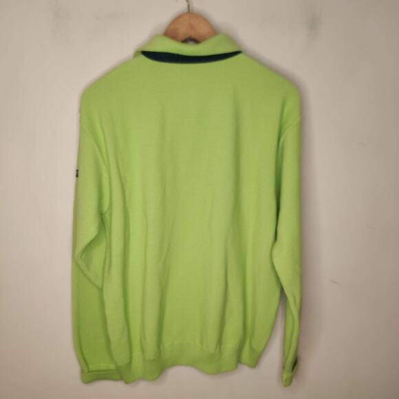 Green Coast Yachting Outfits Sweater Water Repellant Wool Size 52 Luxury Italy - Picture 9 of 14